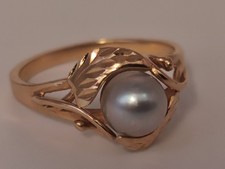 Damenring 585er Gold mit Perle