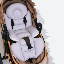 Andija Orthopädisches Kinderwagenkissen mit Lordosenstütze, Baumwollstoff Sitzau