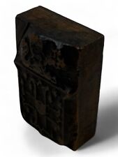 Antiker Wappenstempel aus Holz, Matrize handgeschnitzt