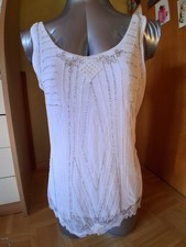 Top weiß S 36 Pailetten