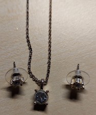 AVON 3-teiliges Schmuckset, Kette m.Anhänger,Ohrstecker, silber,auch für Bastler