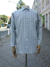 permaflott 39 Herrenhemd Hemd blau schwarz weiß 70er TrueVINTAGE 70s men's shirt