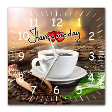 BM Wanduhr 30 cm x 30 cm  leises Uhrwerk Funkuhrwerk Küchenuhr Kaffee 9293-1a WZ