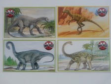 4 DINOSAURIER Sammel-/Tauschbilder u.a. Velociraptor
