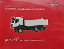 Herpa 013673 Minikit Iveco Trakker Meiller Kipper weiß LKW 1:87 NEU Modell-LKW