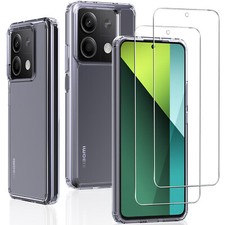 Hülle + 2x 9H Hartglas für Xiaomi Redmi Note 14 13 /Pro /Plus / 14T 14C 13T 5G