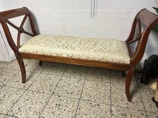 Biedermeier Stil  Hocker Sitzbank Kirschbaum  Polster  Sofa Bank  Alt  Holz Alt