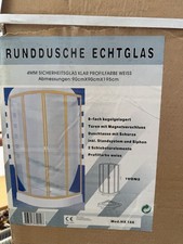 Runddusche Eck Dusche Echtglas 90x90x195cm OVP ohne Duschwanne Dusch Kabine