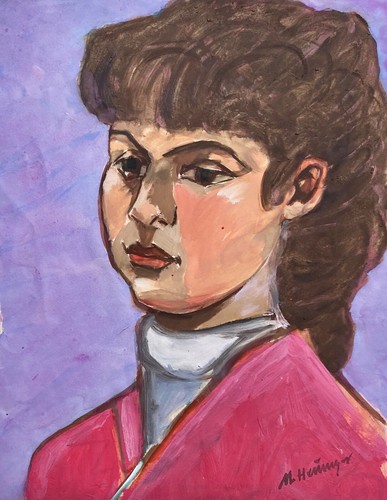 Junge frau gouache auf - junge,