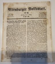 Revolution 1848/49.                 Altenburger Volksblatt vom 02.März 1849