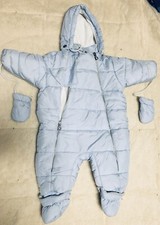 Christian Dior Blau Snow Suit /Pramsuit 6 Months Gr. 68 Trim Zip Closure wieNEU