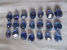 21 Glassteine Glasnuggets Nuggets irisierend blau Töne Glas Steine 2 - 3 cm