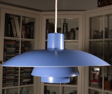 klasse PH4/3  Designer Lampe Poul Henningsen für Louis Poulsen - blau - Label !!