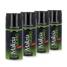 Malizia Uomo Deo 4x 150ml Vetyver Deodorant bodyspray deo Klassiker