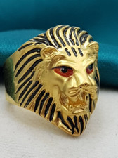 Emaillierter Löwengesicht 22K