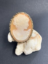 Alte Kamee muschel Broschen mit 925 silber