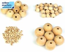 Holzkugeln aus massiver Buche, Ø 6-50 mm, mit Bohrung