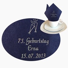 Servietten Geburtstag Hochzeit Feier Taufe Tischdeko MIT NAMEN bedruckt