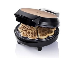 Bestron Waffeleisen für klassische Herzwaffeln, Waffelautomat 700W
