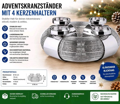 Deko adventskranz flax - adventskranz,