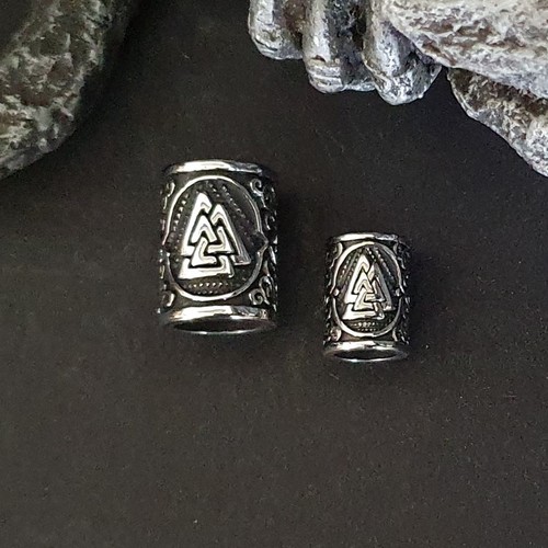 Bartperle valknut edelstahl - valknut,