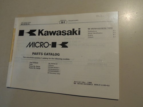Parts catalog kawasaki 750 - kawasaki, vn