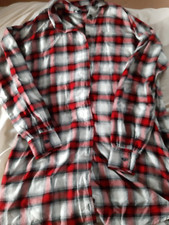 Bluse, Holzfällerhemd, rot/weiß/schwarz kariert, Gr. 34