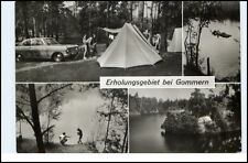 GOMMERN Sachsen-Anhalt DDR Zeltplatz See Auto Leute AK