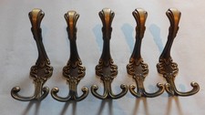 5 x Kleiderhaken Garderobenhaken METALL Messing   Wandhaken