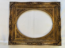 Bilderrahmen alt goldfarben Holz geschnitzt Gründerzeit Belgien Falz:29x24 T9