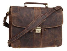 Aktentasche Lehrertasche Greenburry Vintage Leder braun 38x30x12 5cm Damentasche