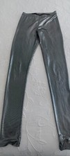 *Damen Leggins Stretch Skinny Hose Glanz Silber TOP*