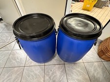 2 X Fass mit Deckel (60 Liter) | Regentonne| Behälter 2 Fässer