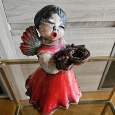 Bozener Weihnachtsengel rot, Kerzenständer, Thun, 20 cm