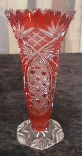 Kleine kristall vase rot - kristall,