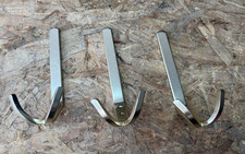 3x Garderobenhaken Vintage Alu Wandhaken Kleiderhaken Metall