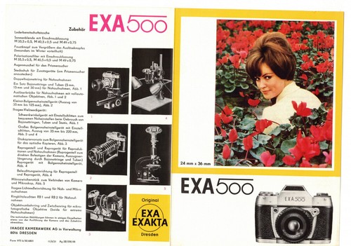 Faltblatt exa 500 ddr 1968 - exa,