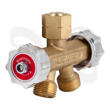 COWIK Doppelabzweigventil für Propan/Brenngas, 3/8" auf 2 x 3/8", Gasverteiler