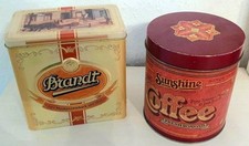 ✼ tolle alte Blechdosen Brandt Zwieback & Sunshine Coffee Blechdosen 2 Stück ✼
