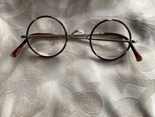 RUNDE NICKELBRILLE HORN BRILLE