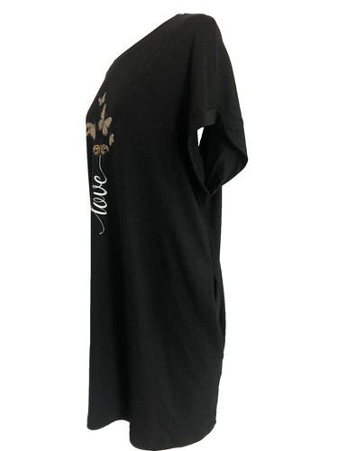 Damen kleid tunika schwarz - kleid,