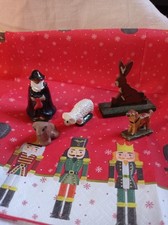 alte Masse Figur + Tiere Schäfer , Hund, ? Schaf ? für Pyramide geeignet 