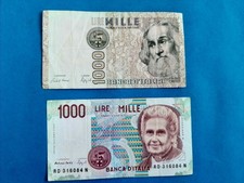 2 x 1000 Lire Italien / Geldschein Banknote von 1982/90 ''