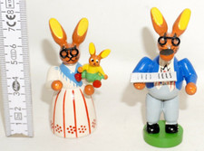 Osterhase Osterhasen Paar Schweda Osterschmuck Hase DDR 7/8cm Holz