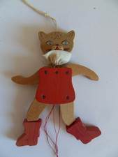 Alter Hampelmann Holz Gestiefelter Kater Katze Erzgebirge