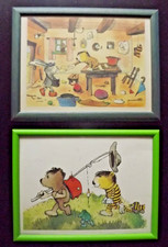 Janosch Konvolut "Unterwegs" und das Stillleben "Post ist da" sehr schön gerahmt