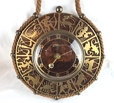 TOP! Atlanta Uhr Horoskop Sternzeichen Brass Wanduhr Mid-Century 50er-60er Jahre
