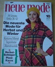 Neue Mode 1971/10 w/Burda Mollig Paris Abendmode Hosenanzug 70er Modezeitschrift