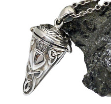 Peter Stone 925 Silber Phiole Claddagh zum Öffnen Medaillon Kelten Freundschaft