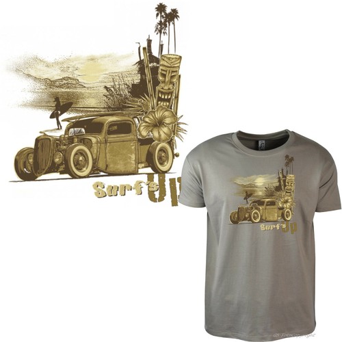 Tiki shirt auto surfer beach - t-shirt,